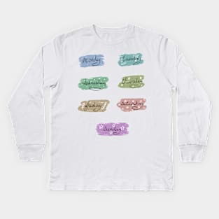 Colorful days of the week Kids Long Sleeve T-Shirt